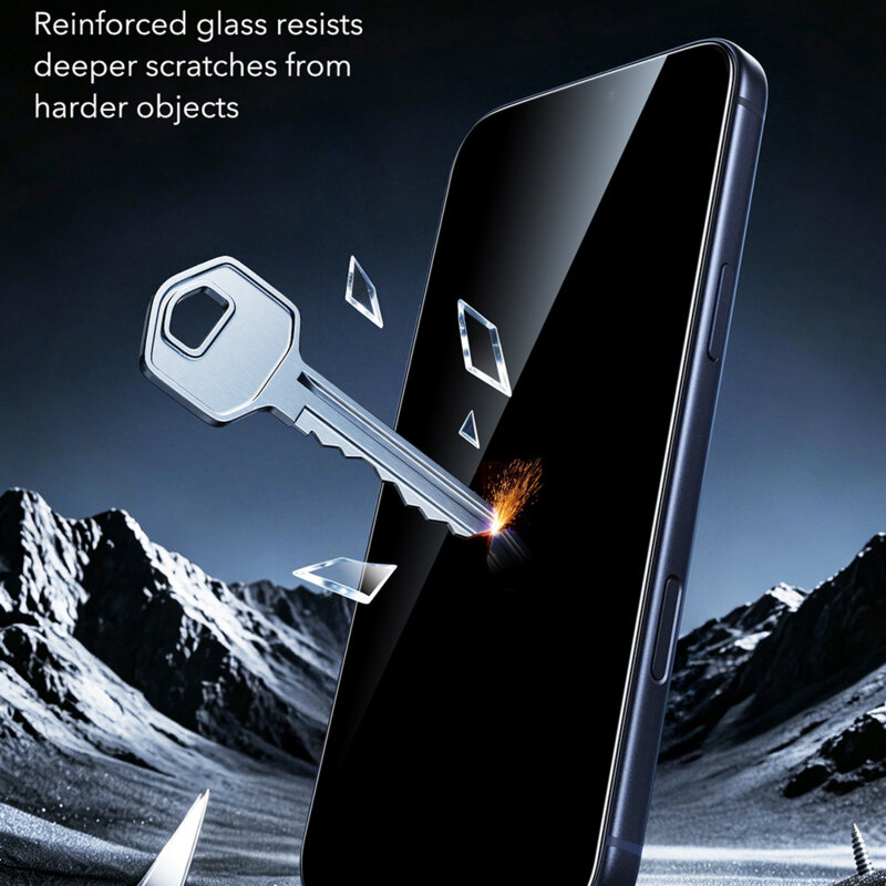 [Pachet 2x] Folie sticla iPhone 18 Pro ESR Privacy Armorite UltraFit, negru