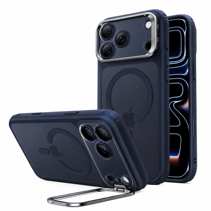 Husa iPhone 18 Pro ESR Classic Hybrid HaloLock Kickstand, bleumarin
