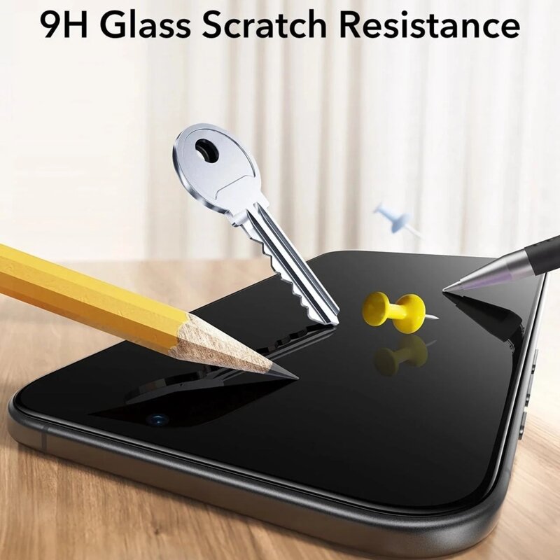 [Pachet 3x] Folie sticla iPhone 18 Pro Max ESR Privacy Tempered Glass UltraFit Classic, negru