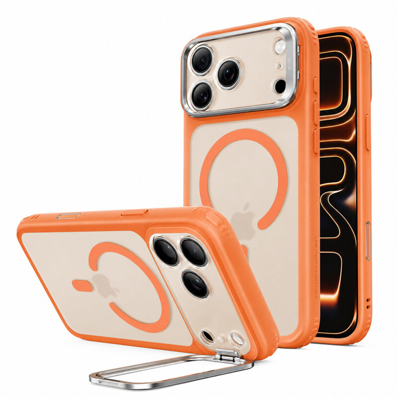 Husa iPhone 18 Pro ESR Classic Hybrid HaloLock Kickstand, portocaliu