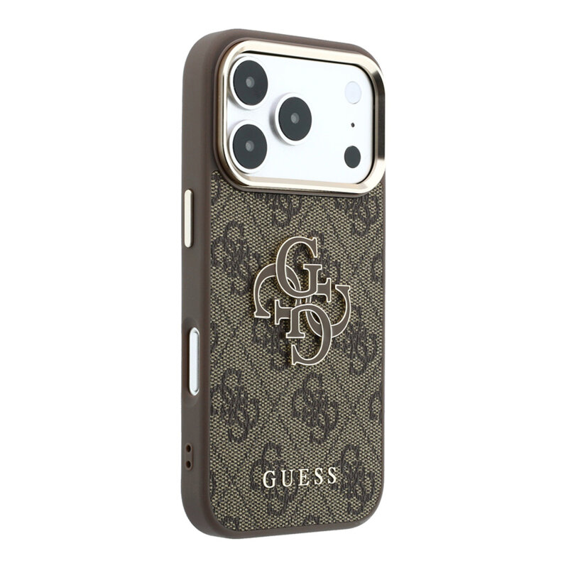 Husa originala Guess iPhone 17 Pro Hardcase 4G Big Resin Logo, maro, GUHCP18L6P4SRMLW