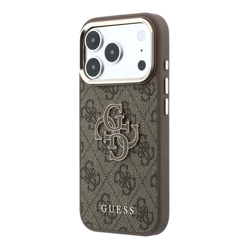 Husa originala Guess iPhone 17 Pro Hardcase 4G Big Resin Logo, maro, GUHCP18L6P4SRMLW