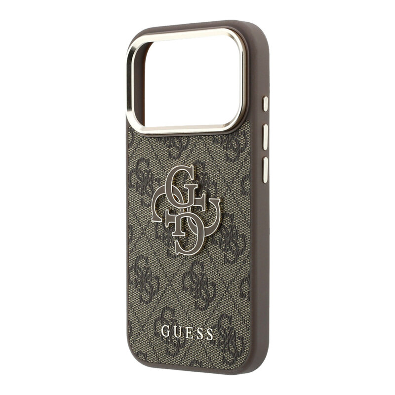 Husa originala Guess iPhone 17 Pro Hardcase 4G Big Resin Logo, maro, GUHCP18L6P4SRMLW