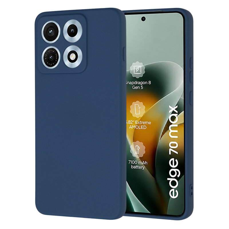 Husa silicon Motorola Edge 70 Max Techsuit SoftFlex, bleumarin