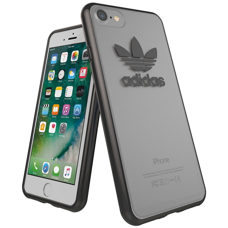 Bumper iPhone 8 Adidas Trefoil Clear - Gunmetal