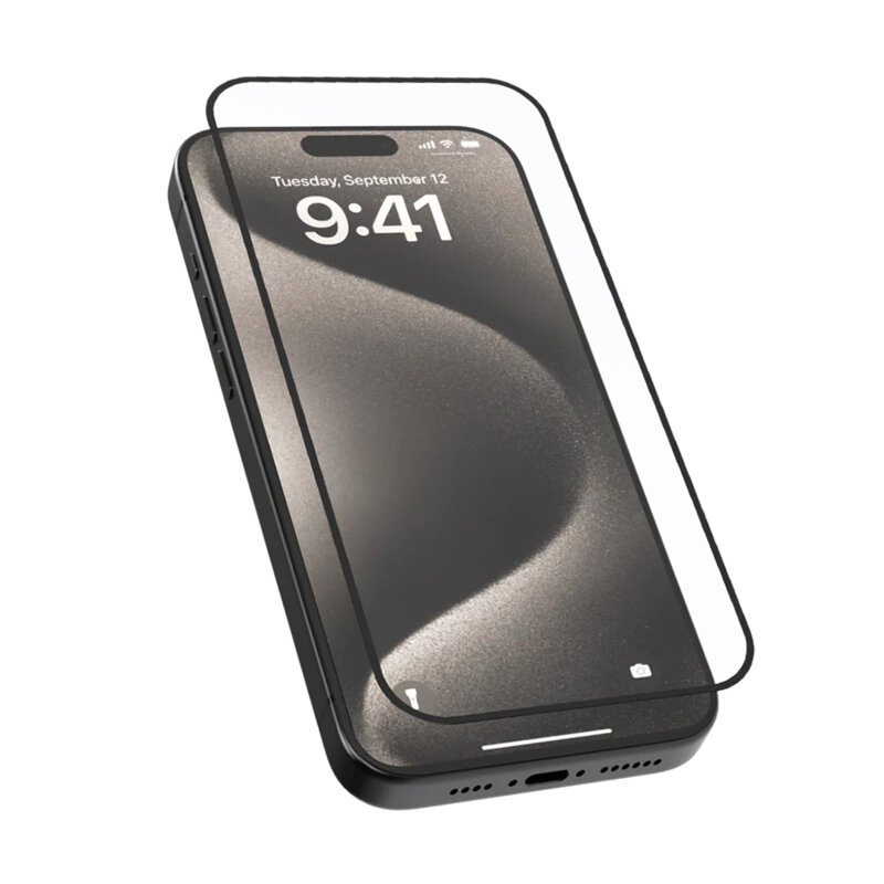 [Pachet 5x] Folie iPhone 18 Pro Max Blueo 2.5D Silk Full Cover HD Glass, negru