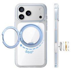 Husa iPhone 17 Pro Torras Ostand O3 Light, albastru