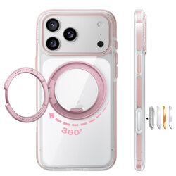 Husa iPhone 17 Pro Torras Ostand O3 Light, roz