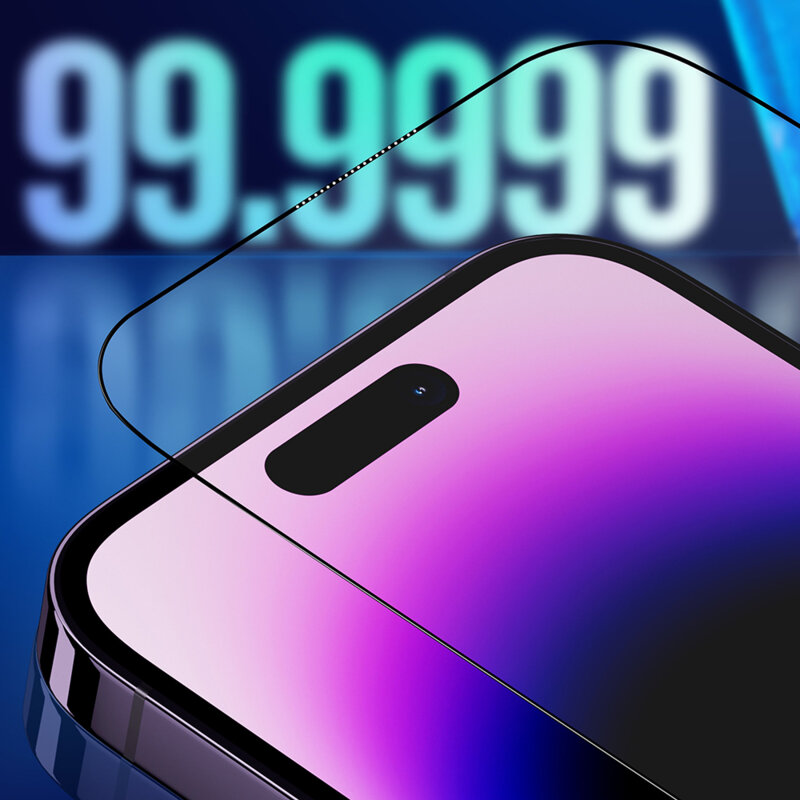 Folie sticla iPhone 18 Pro Blueo Premium Sapphire Non Breaking / Scratching 9H Glass, negru