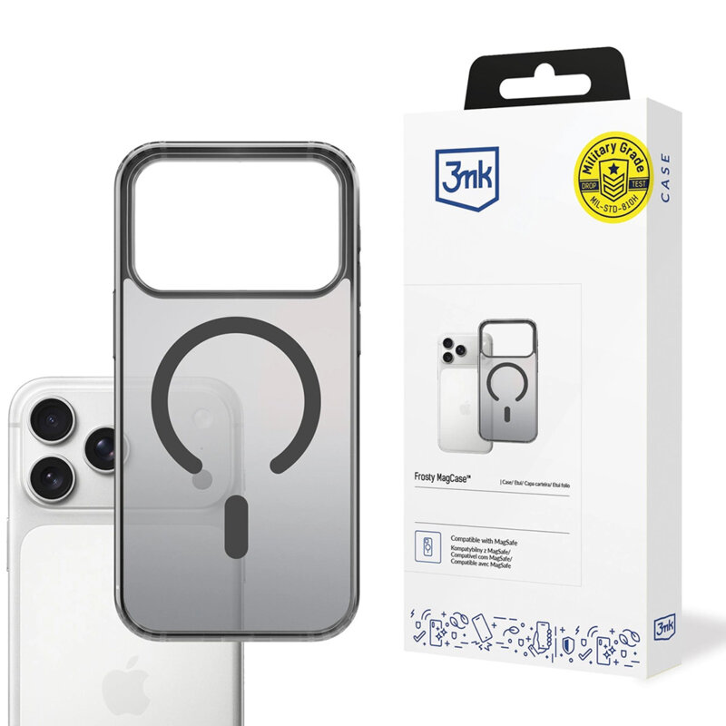 Husa iPhone 18 Pro premium 3mk Matt Case, fumuriu