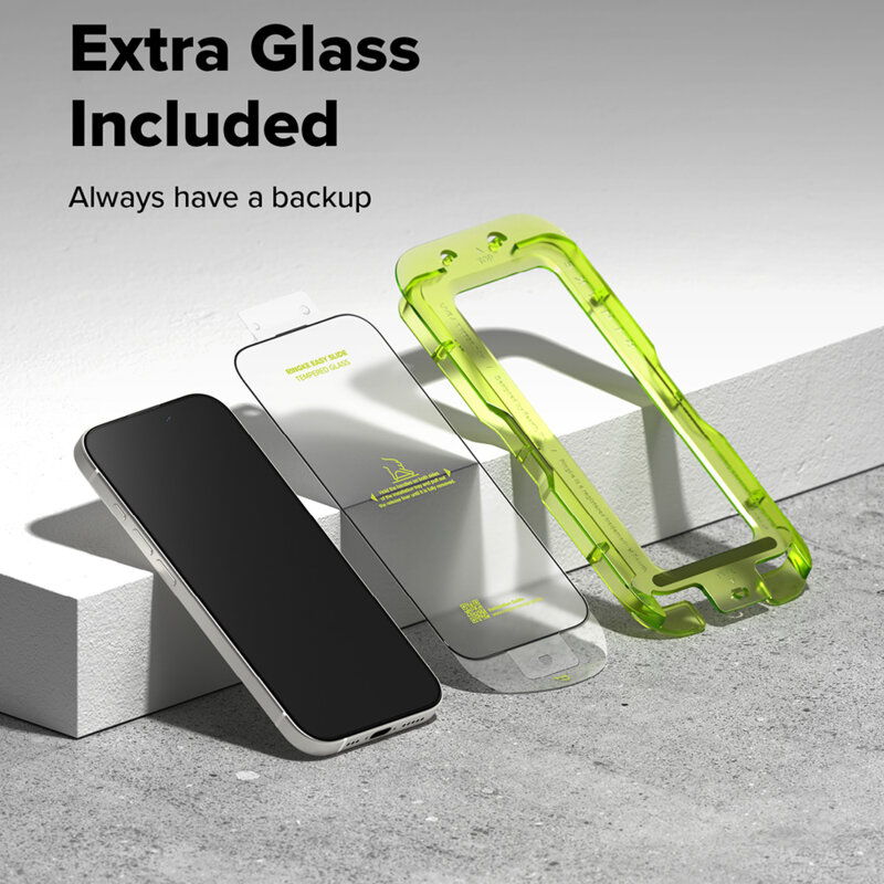 [Pachet 2x] Folie sticla iPhone 18 Pro Max Ringke Easy Slide Tempered Glass, negru