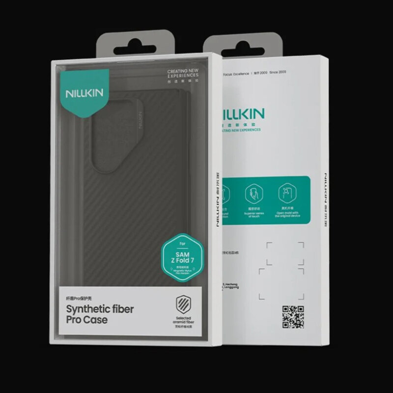 Husa Samsung Galaxy Z Fold7 cu stilou Nillkin Synthetic Fiber Pro Magnetic, auriu