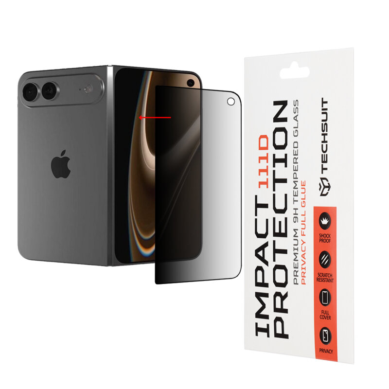 Folie sticla iPhone Ultra Techsuit 111D Privacy Full Glue, negru