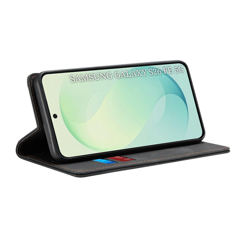 Husa piele Samsung Galaxy S26 FE Techsuit Confy Cover, negru
