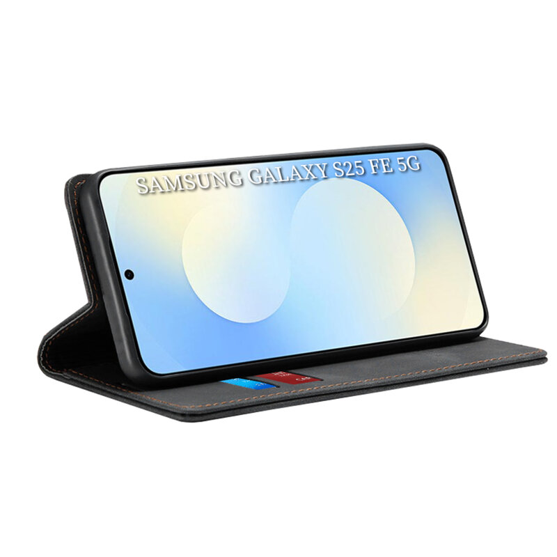 Husa piele Samsung Galaxy S25 FE Techsuit Confy Cover, negru