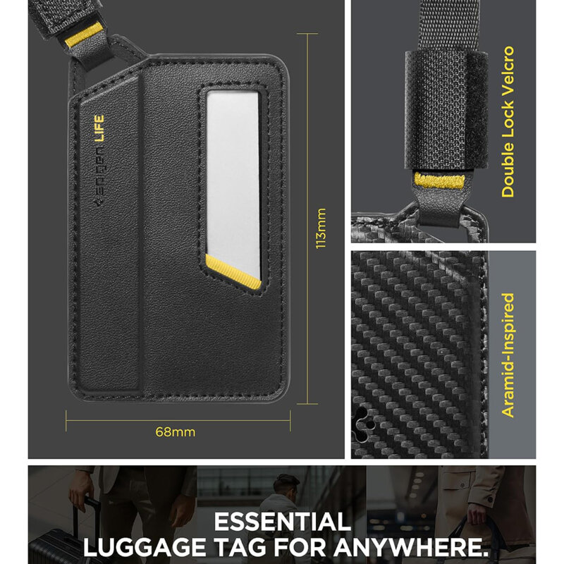 Eticheta bagaj cu inchidere magnetica Spigen LF510, negru