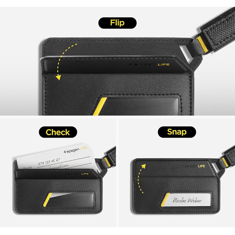 Eticheta bagaj cu inchidere magnetica Spigen LF510, negru