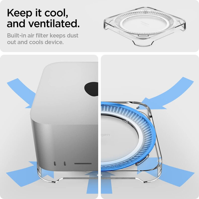 Suport pentru Mac Studio anti-alunecare Spigen LD202, transparent
