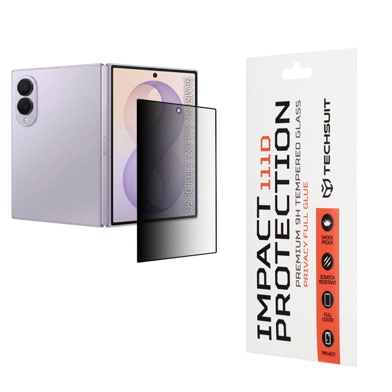 Folie sticla Samsung Galaxy Z Fold8 Techsuit 111D Privacy Full Glue, negru