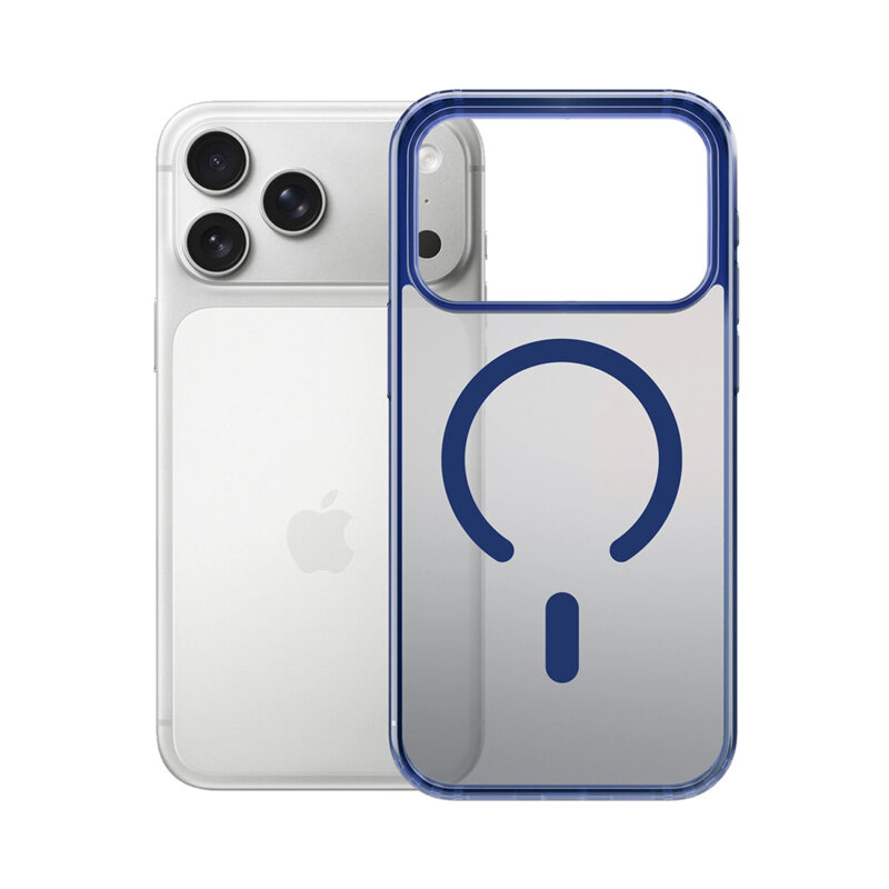 Husa iPhone 18 Pro Max premium 3mk Frosty MagCase, bleu
