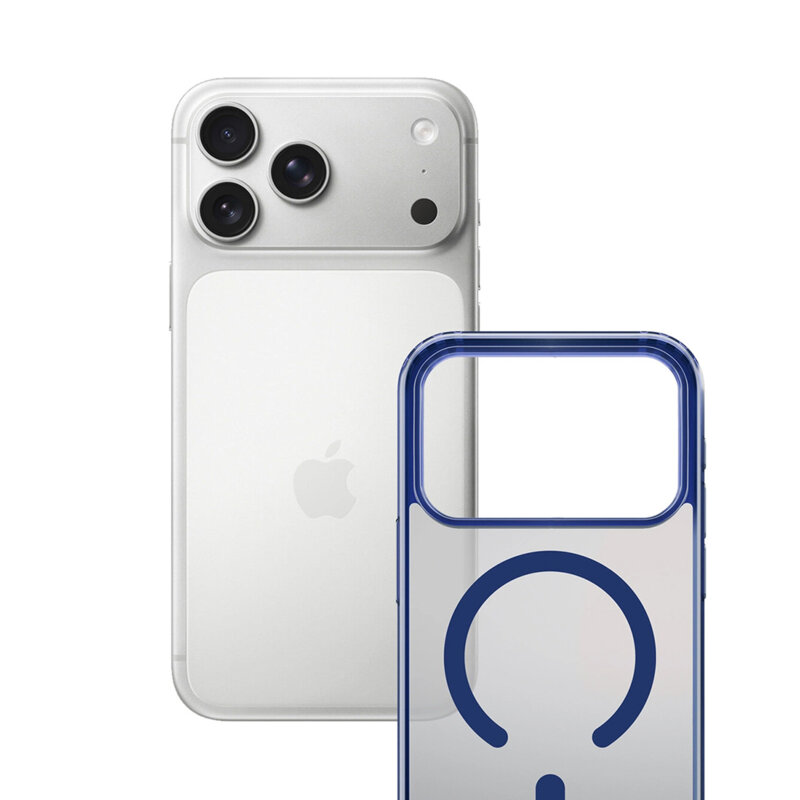 Husa iPhone 18 Pro Max premium 3mk Frosty MagCase, bleu