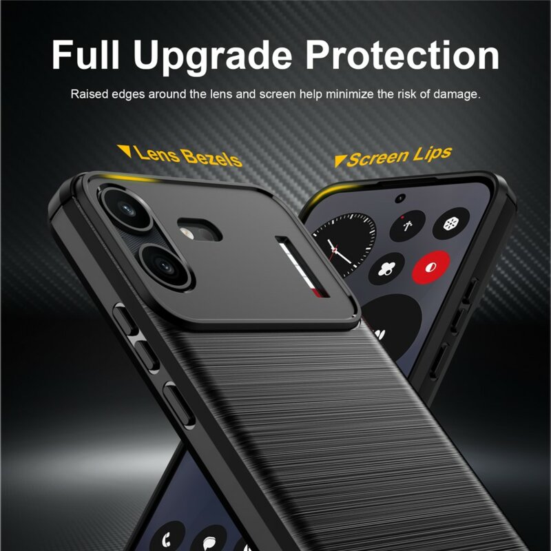 Husa Nothing Phone (4b) Techsuit Carbon Silicone, negru