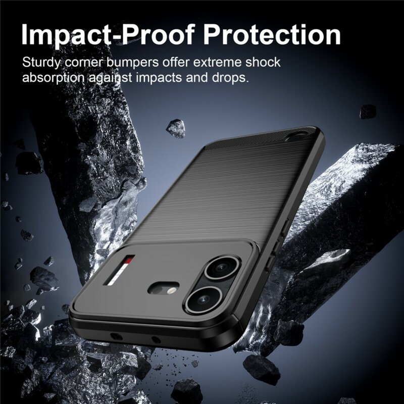 Husa Nothing Phone (4b) Techsuit Carbon Silicone, negru