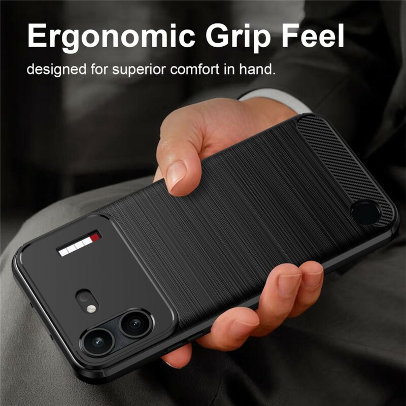 Husa Nothing Phone (4b) Techsuit Carbon Silicone, negru
