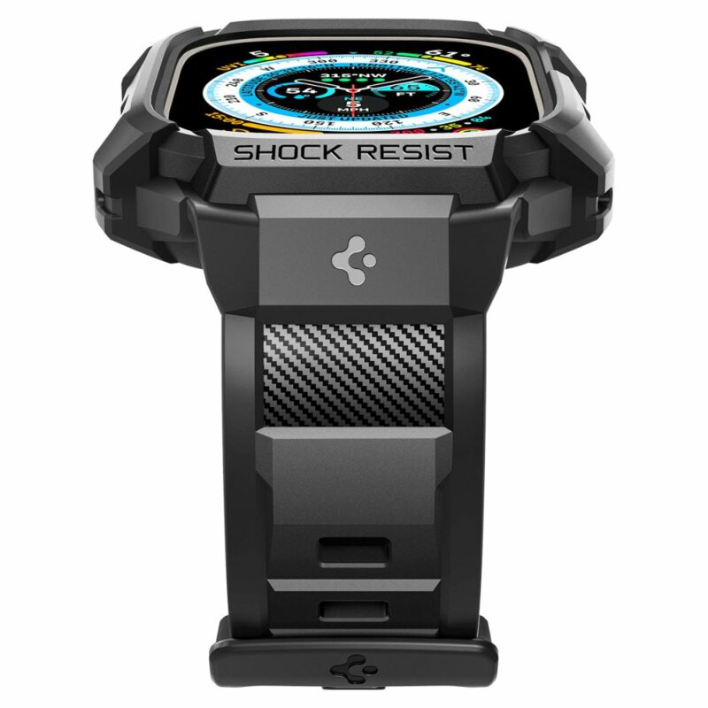 [Pachet husa + curea] Apple Watch Ultra 3 Spigen Rugged Armor Pro, negru