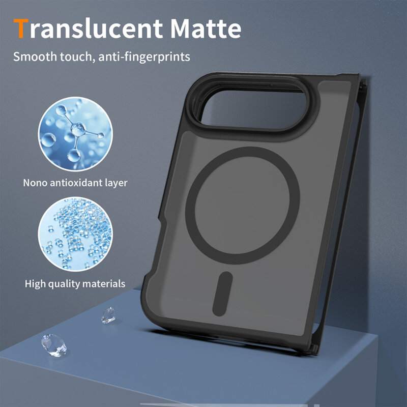Husa iPhone Duo Techsuit PureFrost MagSafe, negru frost