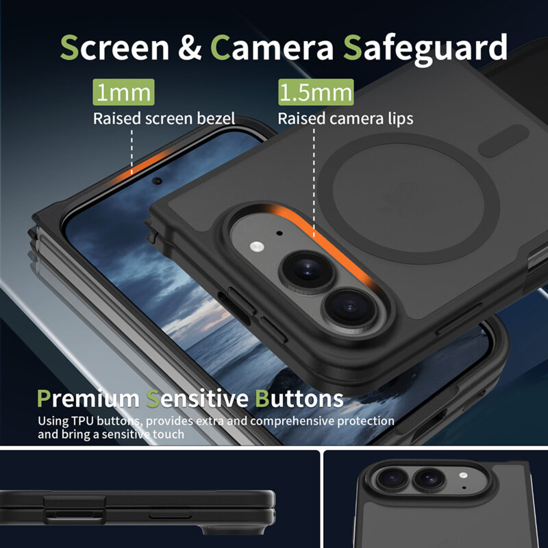 Husa iPhone Duo Techsuit PureFrost MagSafe, negru frost