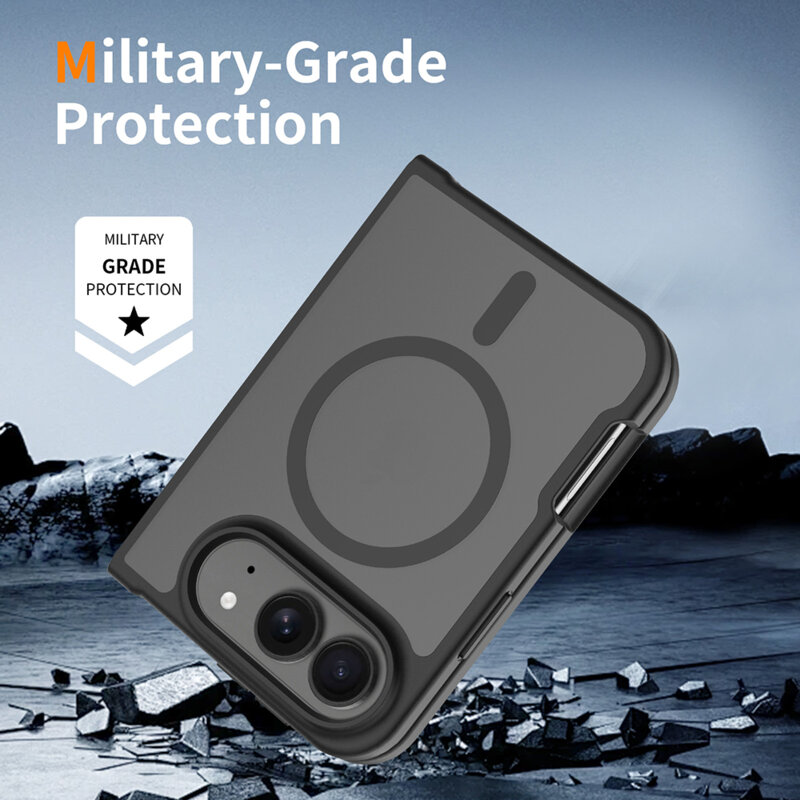 Husa iPhone Duo Techsuit PureFrost MagSafe, negru frost