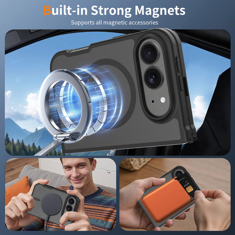 Husa iPhone Duo Techsuit PureFrost MagSafe, negru frost