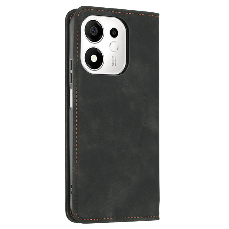 Husa piele Honor 600 Smart Techsuit Confy Cover, negru