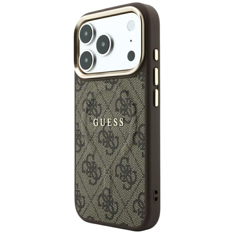 Husa Guess iPhone 18 Pro Max 4G Embossed Classic MagSafe, maro, GUHMP18XP4MSEGCW