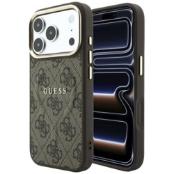 Husa Guess iPhone 17 Pro Max 4G Embossed Classic MagSafe, maro, GUHMP18XP4MSEGCW