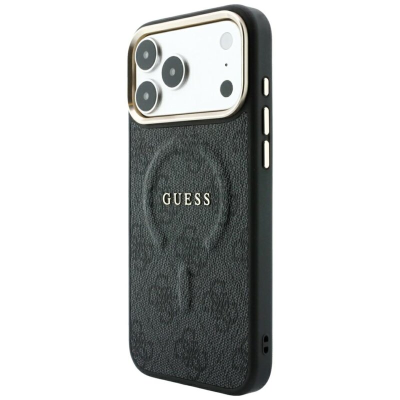 Husa Guess iPhone 18 Pro 4G Embossed Classic MagSafe, negru, GUHMP18LP4MSEGCK