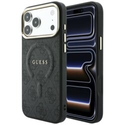 Husa Guess iPhone 17 Pro 4G Embossed Classic MagSafe, negru, GUHMP18LP4MSEGCK