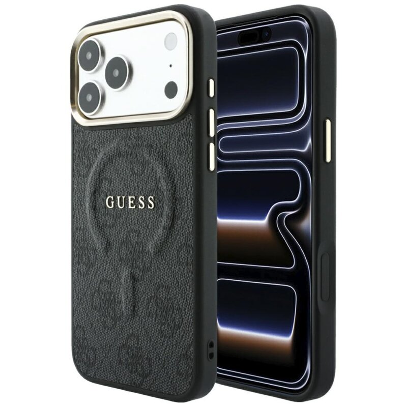 Husa Guess iPhone 17 Pro 4G Embossed Classic MagSafe, negru, GUHMP18LP4MSEGCK