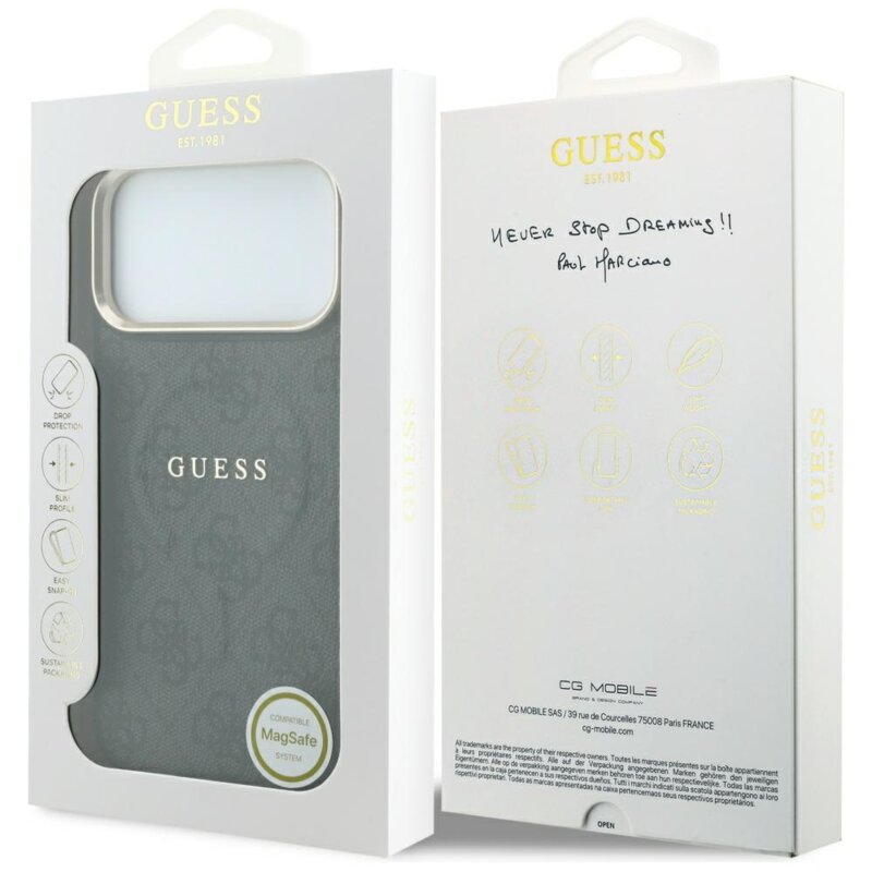 Husa Guess iPhone 17 Pro 4G Embossed Classic MagSafe, negru, GUHMP18LP4MSEGCK