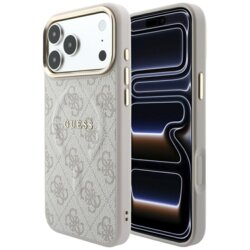 Husa Guess iPhone 17 Pro 4G Embossed Classic MagSafe, roz, GUHMP18LP4MSEGCP