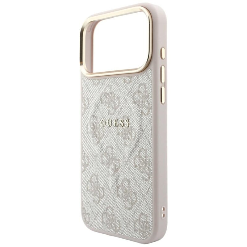 Husa Guess iPhone 17 Pro 4G Embossed Classic MagSafe, roz, GUHMP18LP4MSEGCP
