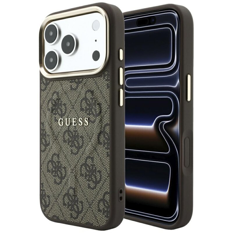 Husa Guess iPhone 18 Pro 4G Embossed Classic MagSafe, maro, GUHMP18LP4MSEGCW