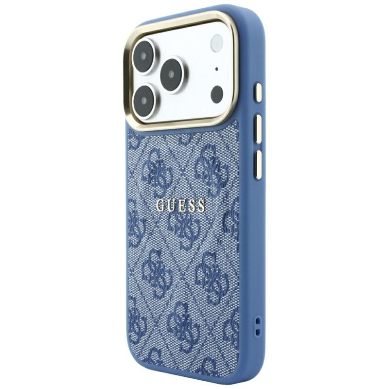 Husa Guess iPhone 18 Pro 4G Embossed Classic MagSafe, albastru, GUHMP18LP4MSEGCB