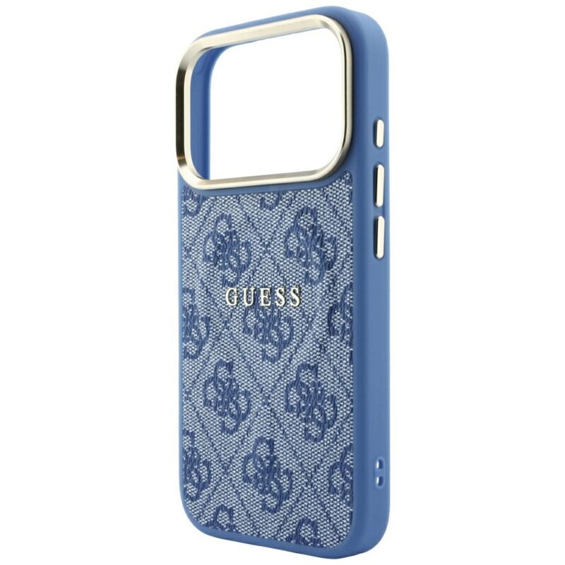 Husa Guess iPhone 18 Pro 4G Embossed Classic MagSafe, albastru, GUHMP18LP4MSEGCB