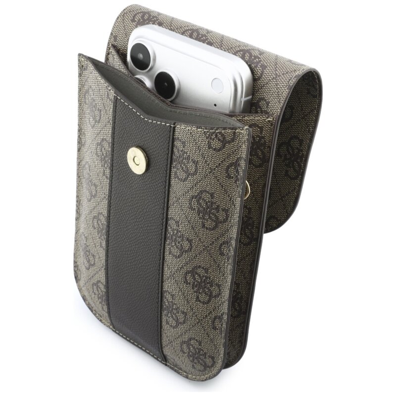 Mini geanta Guess dama pentru telefon, maro, GUWB6PG4S4RW
