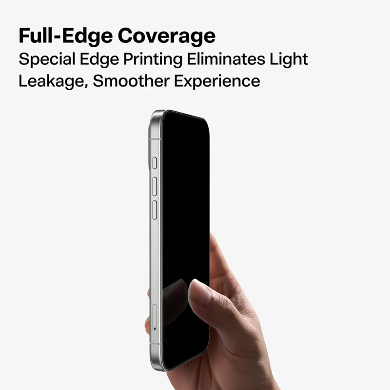 Folie sticla iPhone 16 Pro Torras GlassGo Install Master Privacy, negru