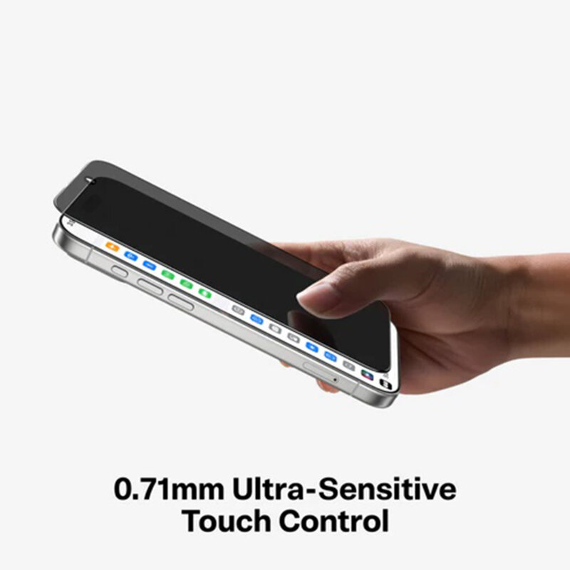 Folie sticla iPhone 16 Pro Torras GlassGo Install Master Privacy, negru