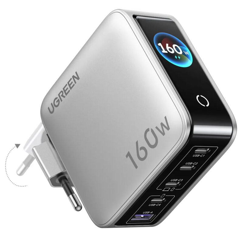 Incarcator GaN 4x Type-C, USB + cablu Ugreen, 160W, X774