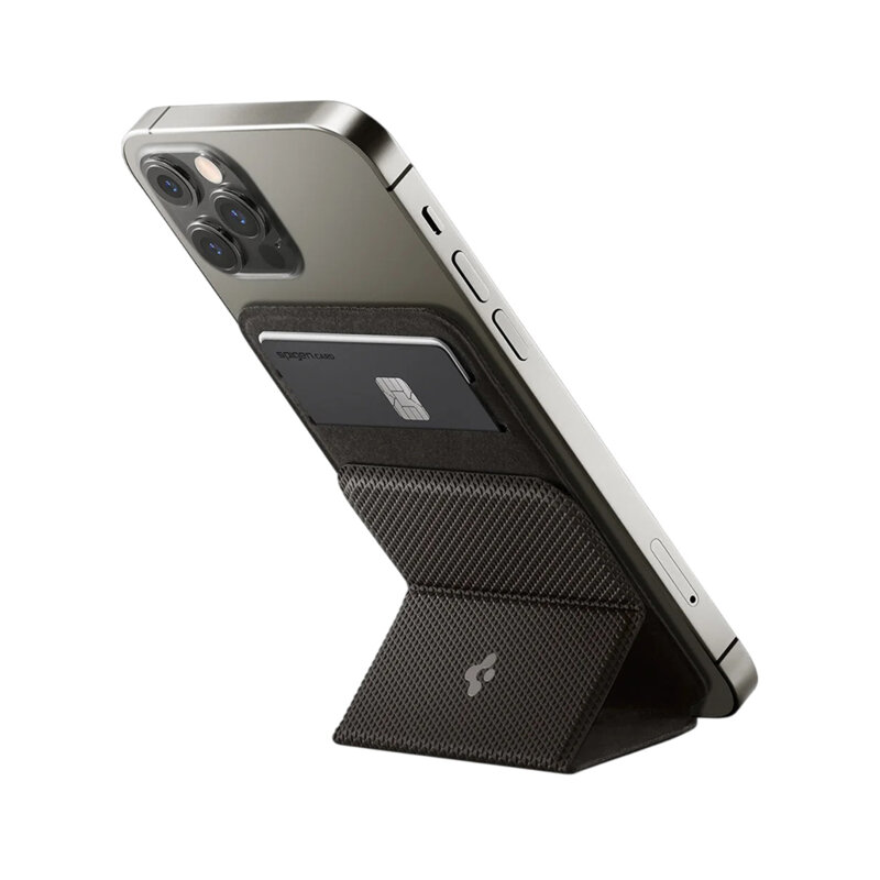 Portofel telefon, stand MagSafe 2 carduri Spigen Smart Fold, gri